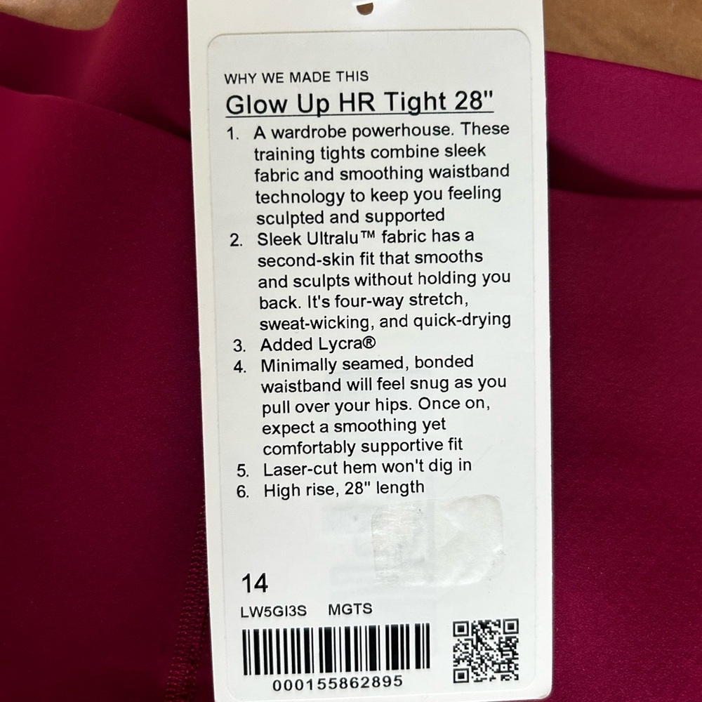 Lululemon Athletica Pink Leggings Full-Length Fitted - Picture 4 of 4